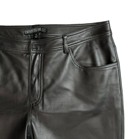 Lafayette 148 NewYork 100% Leather Trouser Pants Size 8 - Picture 6 of 12